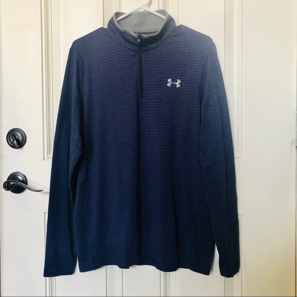 Under Armour Men’s Longsleeves Blue Stripes Medium - Picture 2 of 8